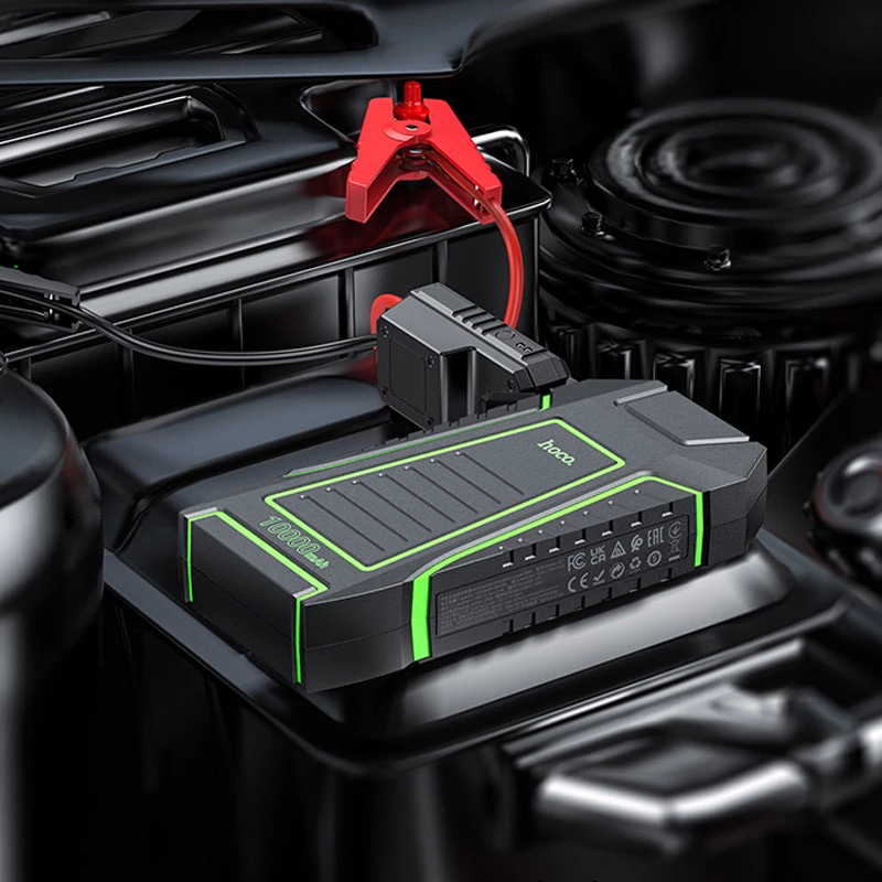 Пусковое пристрій (бустер) для автомобіля Hoco QS1 Spring Car Jump Starter 10000 mAh – Black. Фото 8 з 8