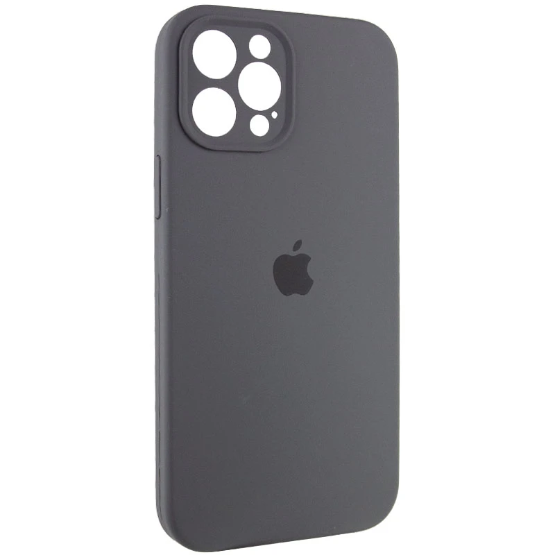 Чехол Silicone Case с защитой камеры для Apple iPhone 12 Pro (6.1") – Серый / Dark Gray. Фото 3 из 7