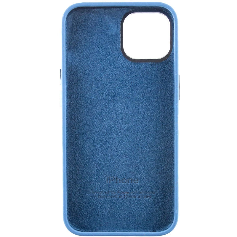 Чехол Silicone Case с металлическими кнопками для Apple iPhone 14 (6.1") – Синий / Blue Jay. Фото 5 из 9