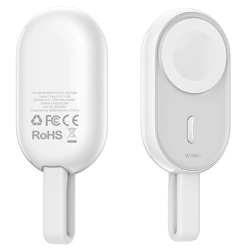 Портативний зарядний пристрій Power Bank WIWU Wi-M20 For Apple Watch 1200 mAh – White. Фото 2 з 5