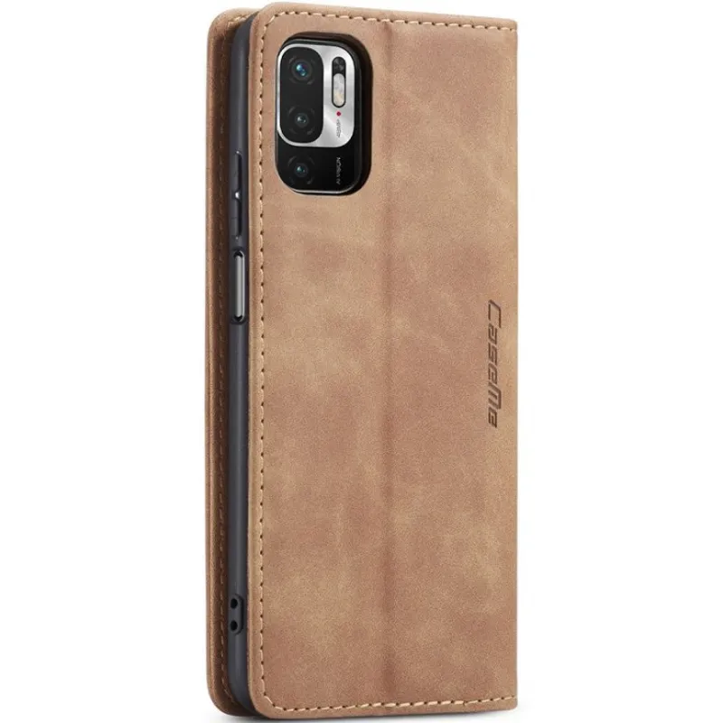 Шкіряний чохол-книжка CaseMe Velvet Nubuck для Xiaomi Redmi Note 10 / Note 10s – Brown. Фото 4 з 5