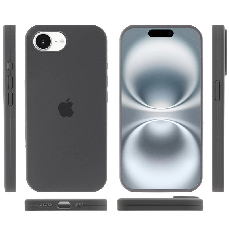 Чохол Silicone Case з закритим низом на Apple iPhone 17e (6.1") – Сірий / Dark Gray. Фото 5 з 6