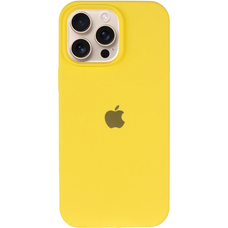 Чехол Silicone Case с закрытым низом для Apple iPhone 14 Pro Max (6.7") – Желтый / Yellow. Фото 3 из 8