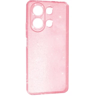 Блестящий силиконовый чехол на Xiaomi Redmi Note 13 4G — Pink
