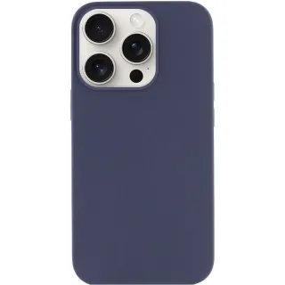 Чехол Silk (AA) NO LOGO with Magnetic Fit для Apple iPhone 16e (6.1") — Темно-синий / Midnight blue