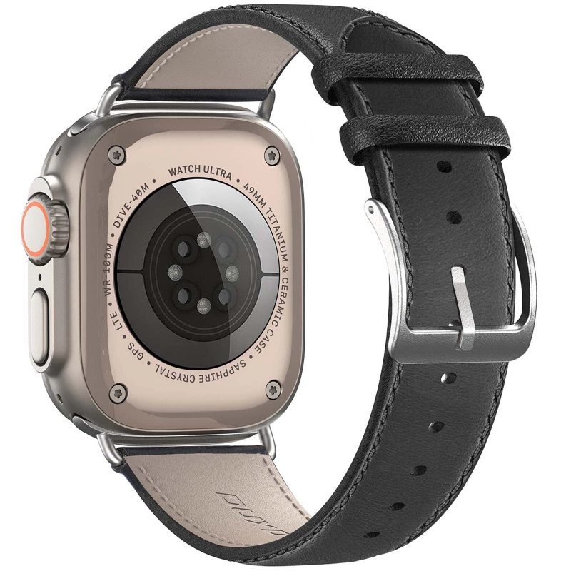 Ремінець Dux Ducis Leather Strap Classic для Apple Watch 38/40/41/42mm(ser.10) – Black. Фото 2 з 5