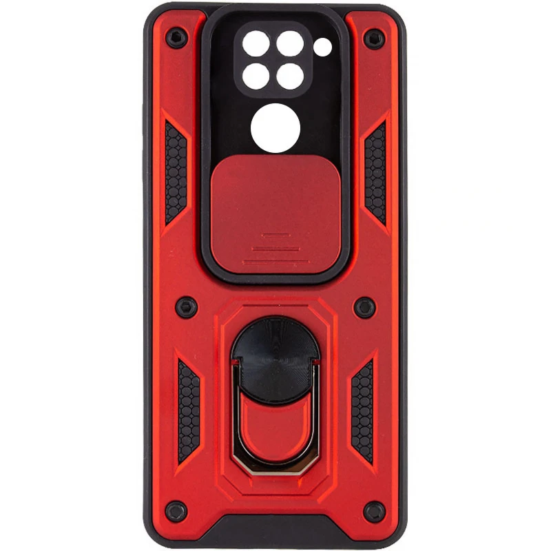 Ударопрочный чехол Ummi Camshield Serge Ring (in box) для Xiaomi Redmi Note 9 / Redmi 10X – Красный / Red. Фото 1 из 2