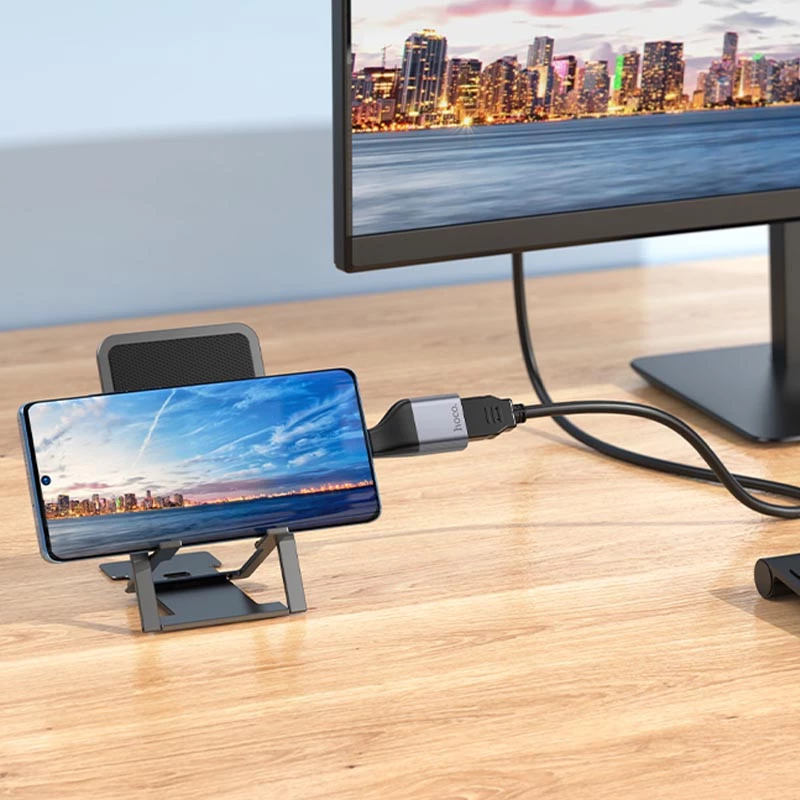 Перехідник Hoco UA33 Type-C to HDTV – Metal grey. Фото 5 з 6