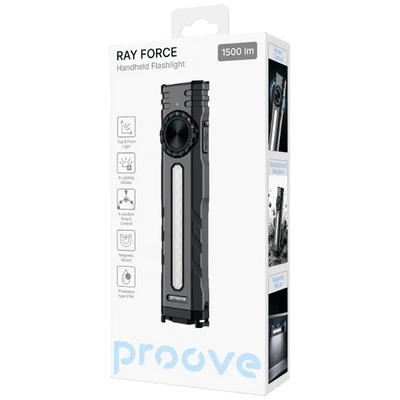 Фонарь аккумуляторный Proove Ray Force (1500lm 1000mAh) – Gray. Фото 2 из 2