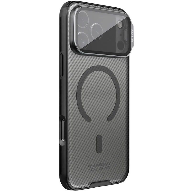Карбоновая накладка Nillkin Camshield Prop Magnetic для Apple iPhone 17 Pro Max (6.9") – Transparent black. Фото 1 из 7