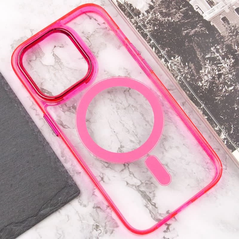 Силіконовий чохол Iris с MagSafe на Apple iPhone 14 Pro (6.1") – Малиновий. Фото 6 з 8