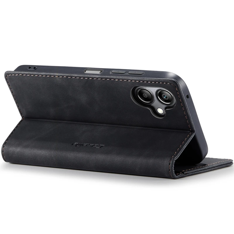Шкіряний чохол-книжка CaseMe Velvet Nubuck для Samsung Galaxy A06 – Black. Фото 3 з 5