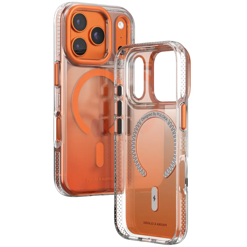 Чехол TPU+PC Puloka Resplendent with Magnetic Fit для Apple iPhone 17 Pro (6.3") – Orange. Фото 2 из 4