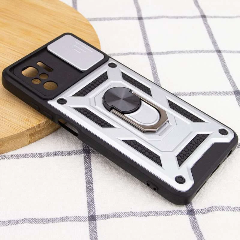 Ударопрочный чехол Serge Ring с защитой камеры для Xiaomi Poco M5s – Серебряный. Фото 4 из 5