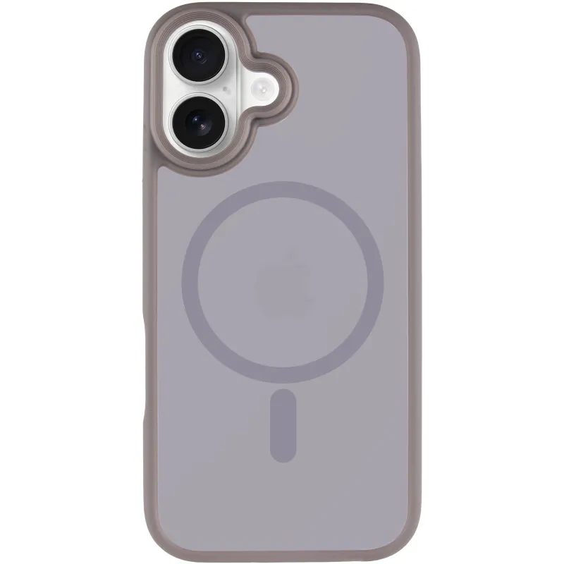 TPU+PC чехол Metal Buttons with Magnetic Fit для Apple iPhone 17 (6.3") – Серый / Grey. Фото 3 из 6