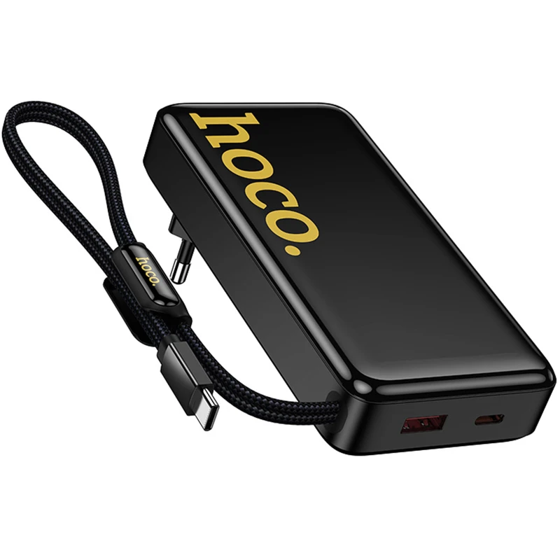 Портативний ЗП Power Bank Hoco Q45 Worrier 22.5W+PD20W with cable 10000 mAh – Black. Фото 5 з 6