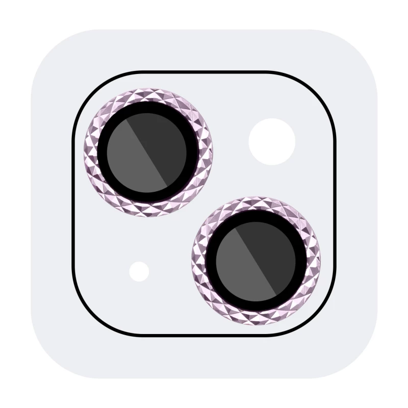 Защитное стекло Metal Shine на камеру для Apple iPhone 15 (6.1") – Розовый / Pink. Фото 2 из 3