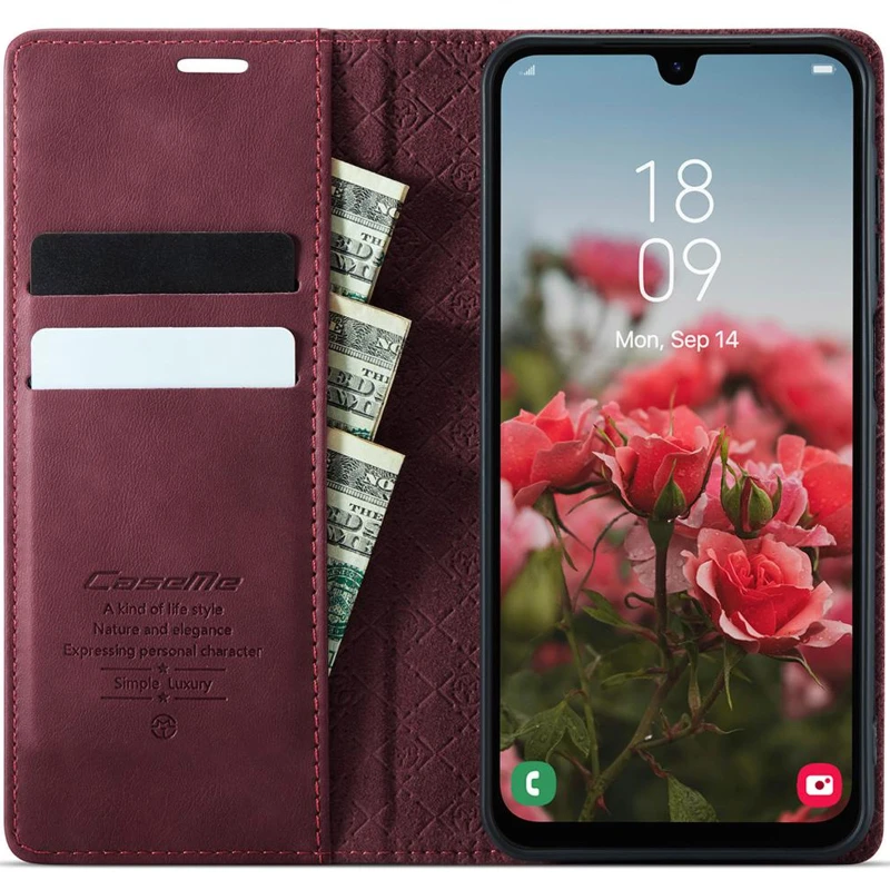 Шкіряний чохол-книжка CaseMe Velvet Matte для Samsung Galaxy S26+ – Red. Фото 4 з 5