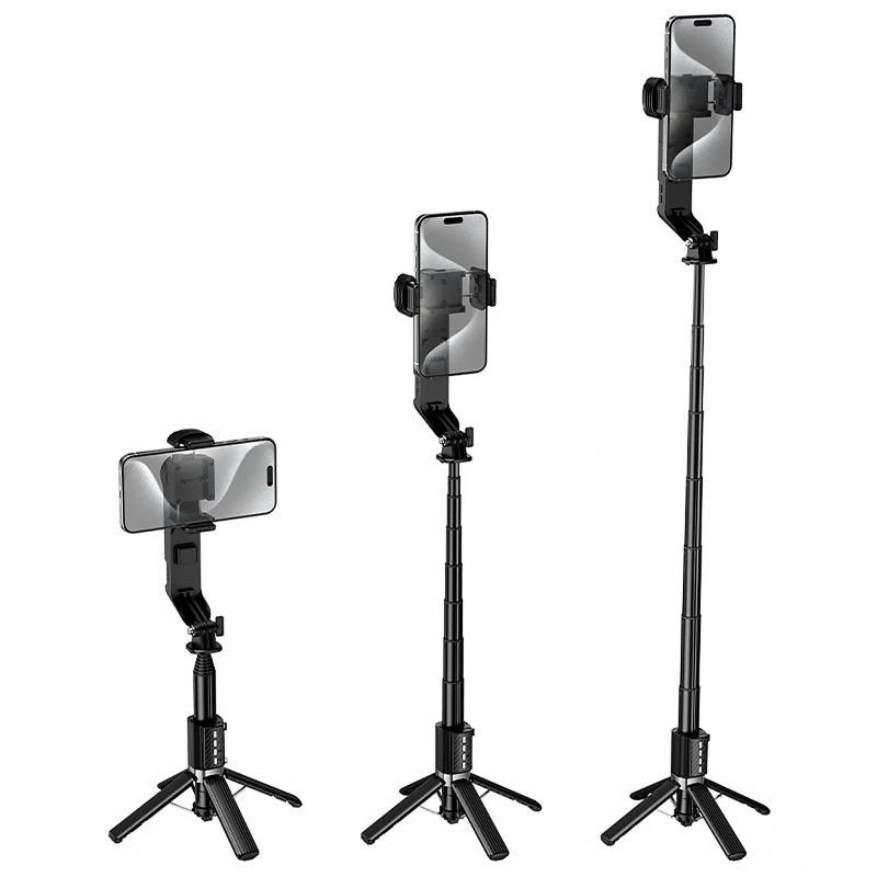 Монопод для селфи Hoco DYY06 трипод + съемный BT пульт + стабилизатор – Black. Фото 4 из 7