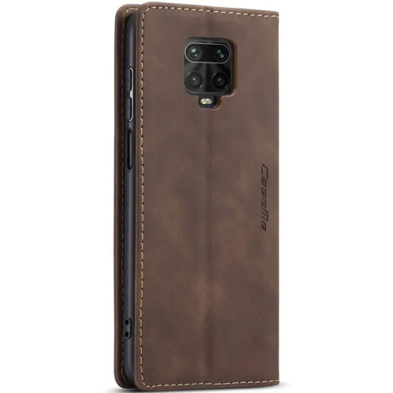 Кожаный чехол-книжка CaseMe Velvet Nubuck для Xiaomi Redmi Note 9s / Note 9 Pro / Note 9 Pro Max – Coffee. Фото 4 из 5