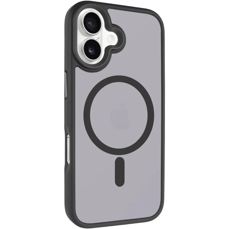 TPU+PC чехол Metal Buttons with Magnetic Fit для Apple iPhone 17 (6.3") – Черный / Black. Фото 1 из 6