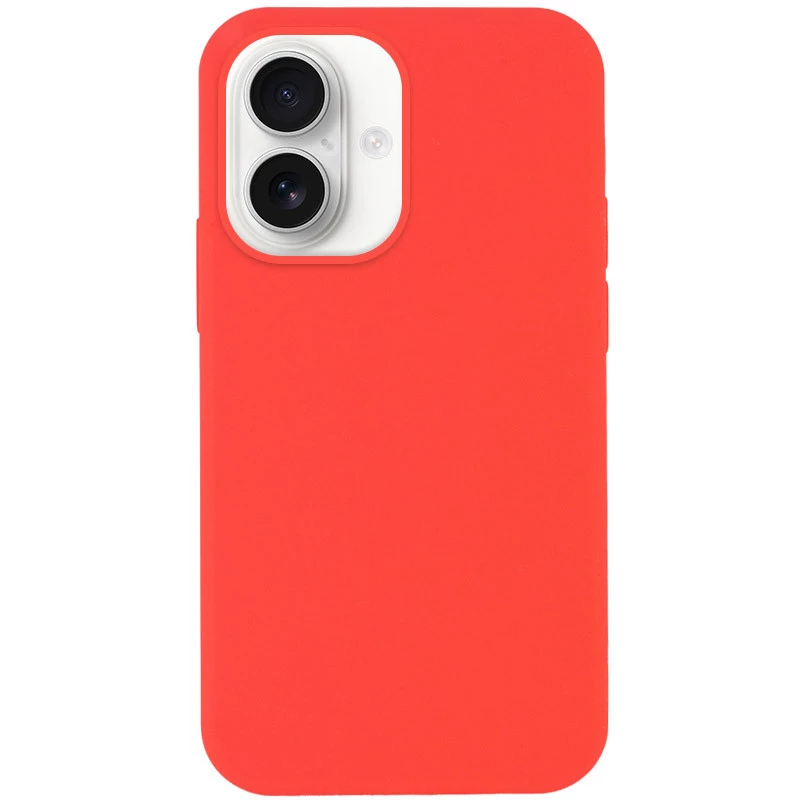 Чехол с закрытым низом Silicone Case для Apple iPhone 16 Plus – Арбузный / Watermelon red. Фото 2 из 4