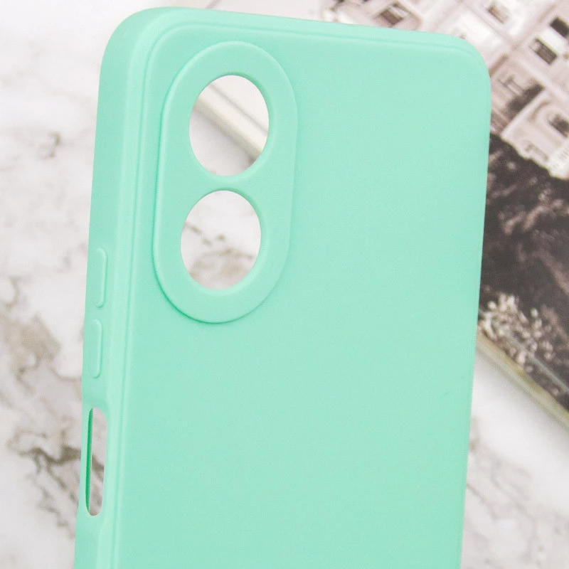 Кольоровий силіконовий чохол із захистом камери на Oppo A38 – Зелений / Menthol. Фото 7 з 7