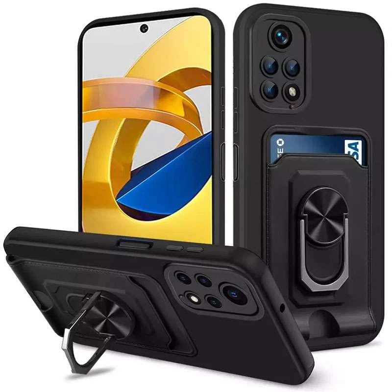 

TPU+PC чохол CardRing на Xiaomi Redmi 10A (Чорний)