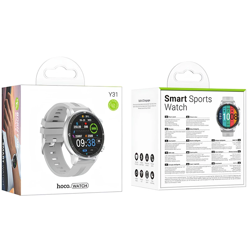 Смарт-годинник Hoco Smart Watch Y31 Smart sports watch (call version) – silver. Фото 4 з 4