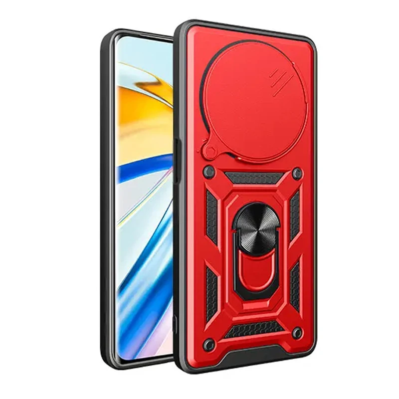 Удароміцний чохол Ummi Camshield Serge Ring (in box) для Xiaomi Poco C75 – Червоний / Red. Фото 2 з 3