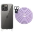 Прозорий силіконовий чохол з ремінцем на Apple iPhone 12 (6.1") – Light Purple. Фото 1 з 12