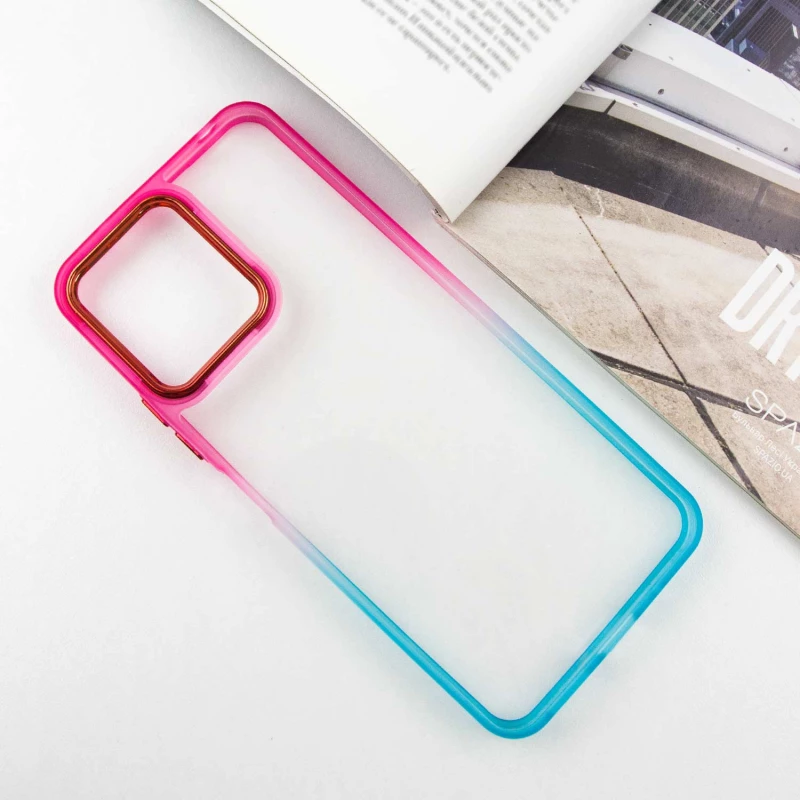 Силіконовий чохол фреш на Xiaomi Redmi 12 – Бірюзовий / Рожевий. Фото 4 з 9