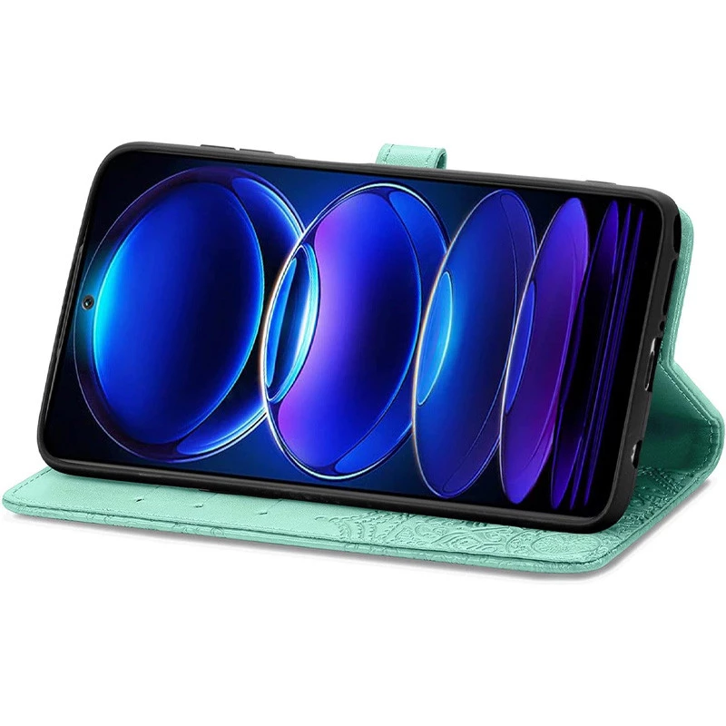 Шкіряний чохол-книжка Art Case з візитницею для Oppo Reno11 F – Бірюзовий. Фото 3 з 5