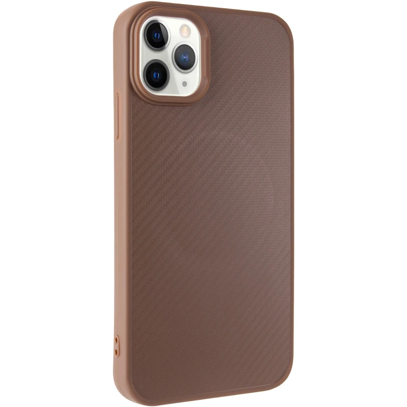 TPU чохол Carbon Protective with Magsafe для Apple iPhone 12 (6.1") – Coffee. Фото 2 з 6