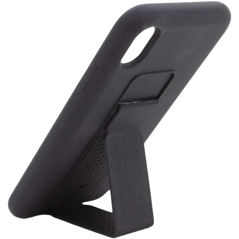 Чохол Silicone Case з тримачем на Apple iPhone XS Max (6.5") – Чорний / Black. Фото 2 з 5