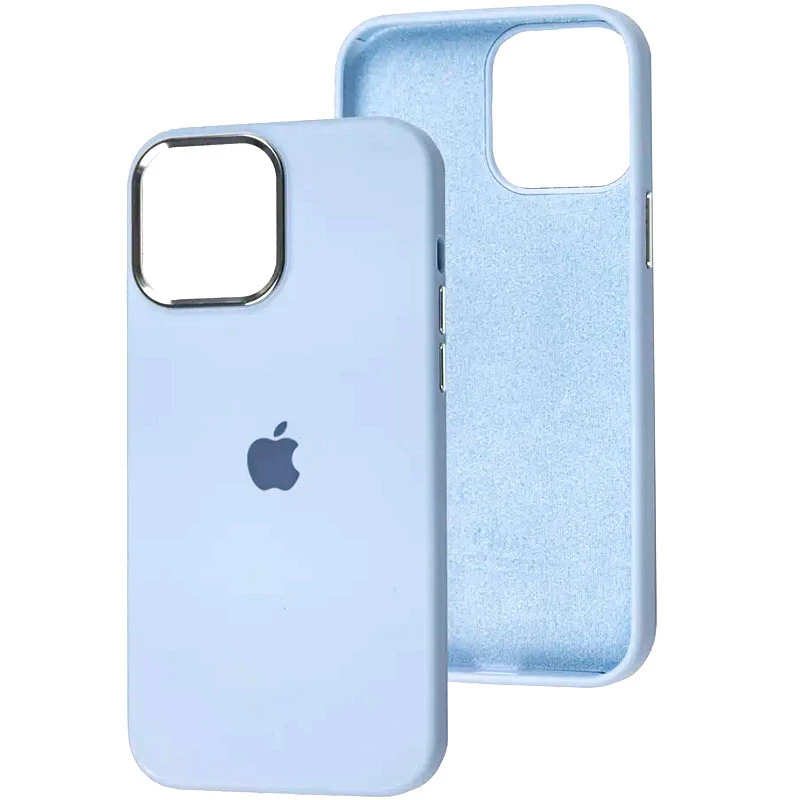 

Чехол Silicone Case с металлическими кнопками для Apple iPhone 12 Pro (6.1") (Голубой / Cloud Blue), Блакитний / cloud blue