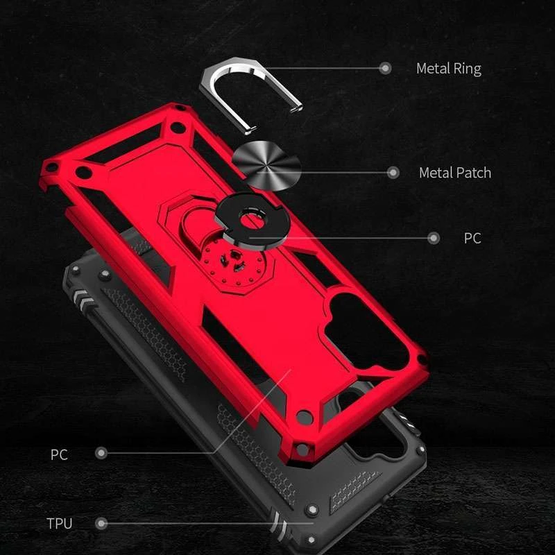 Протиударний чохол Serge Ring з кільцем на Samsung Galaxy A72 4G / A72 5G – Червоний. Фото 9 з 10