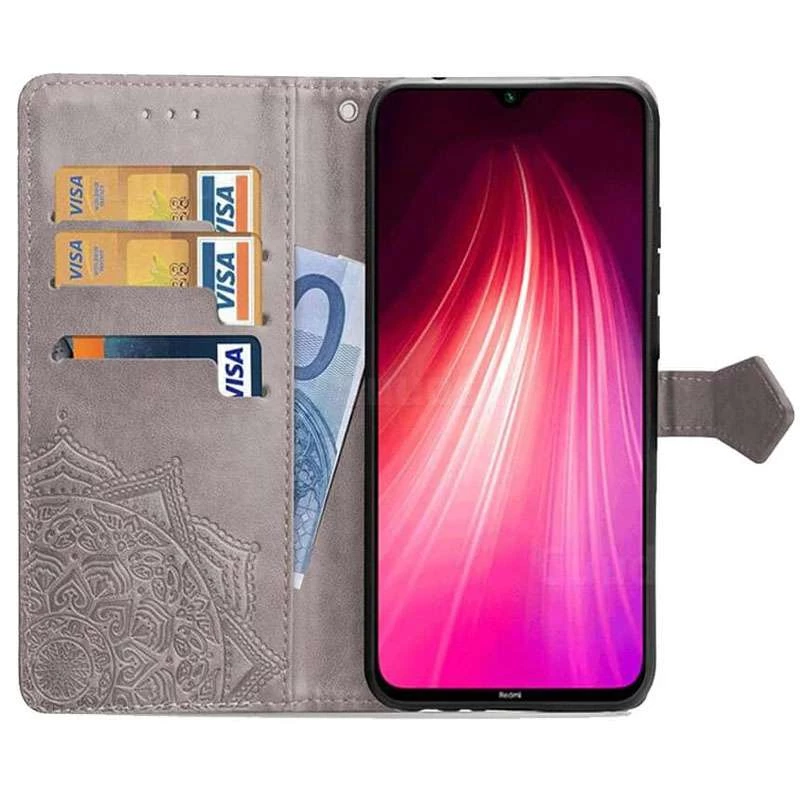 Кожаный чехол-книжка Art Case с визитницей для Xiaomi Redmi Note 8T – Серый. Фото 3 из 7