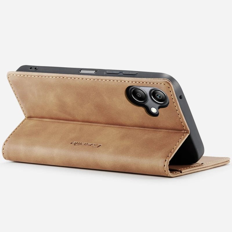 Шкіряний чохол-книжка CaseMe Velvet Nubuck для Samsung Galaxy A07 – Brown. Фото 3 з 5