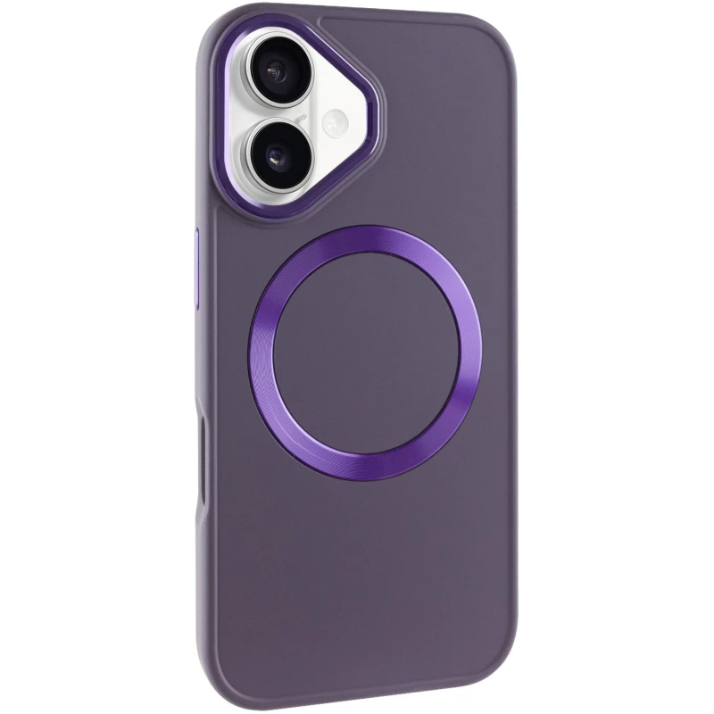 TPU чохол Bonbon з металевими кнопками та MagSafe на Apple iPhone 16 Plus – Фіолетовий / Dark Purple. Фото 2 з 17