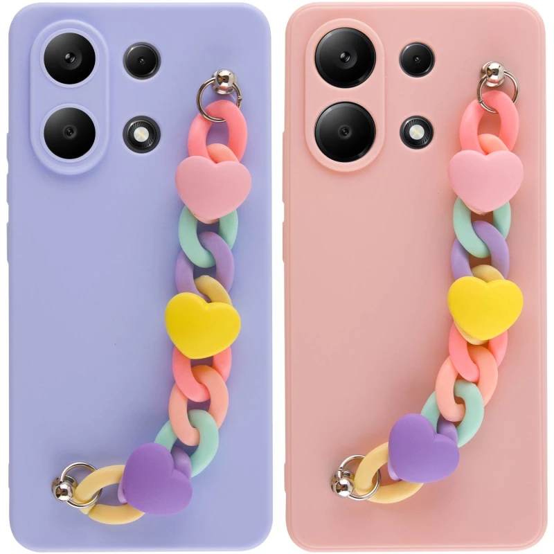 Чехол Heart с цепочкой для Xiaomi Poco X6 фото 2 из 3