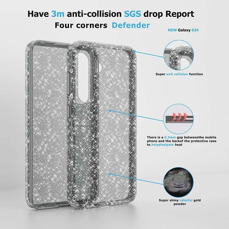 Блискучий силіконовий чохол на Samsung Galaxy A14 4G/5G – Grey. Фото 6 з 8