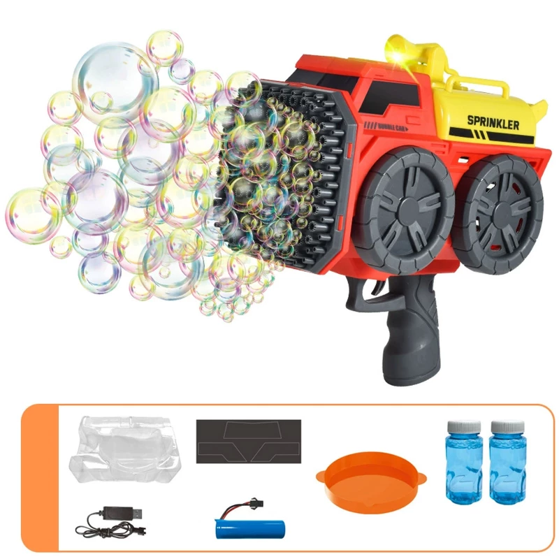 Пістолет з мильними бульбашками SHT KB1295 Truck на 139 отворів + 2xbottle 60ml – Red. Фото 3 з 4