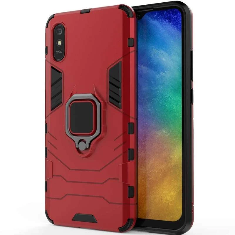 Протиударний чохол Transformer з кільцем на Xiaomi Redmi 9A – Червоний / Dante Red. Фото 4 з 4