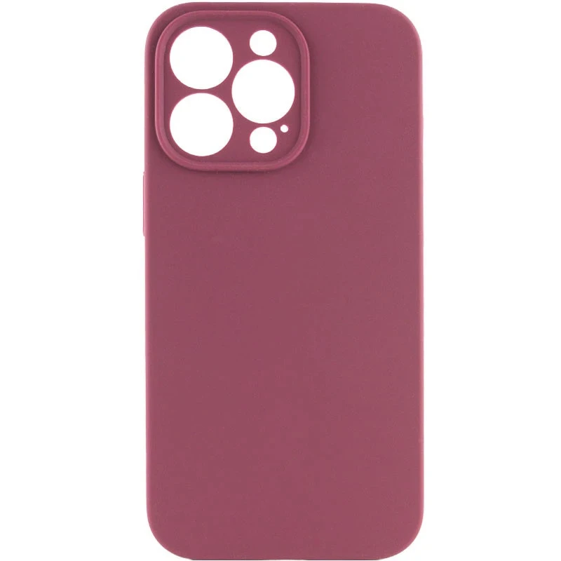 Чехол с защитой камеры Silicone Case для Apple iPhone 18 Pro Max – Бордовый / Plum. Фото 1 из 3