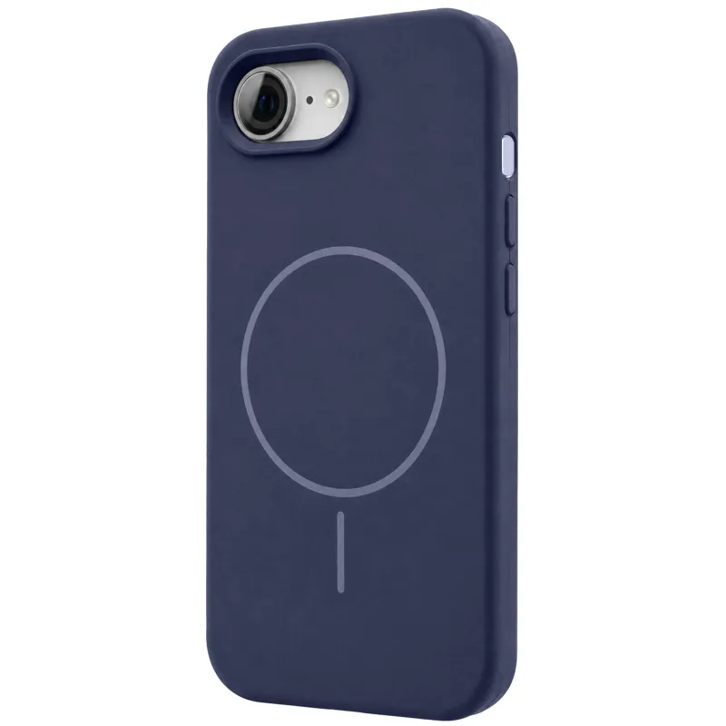 Чехол Silk Full Protective (AA) NO LOGO with Magnetic Fit для Apple iPhone 16e (6.1") – Темно-синий / Midnight blue. Фото 1 из 1