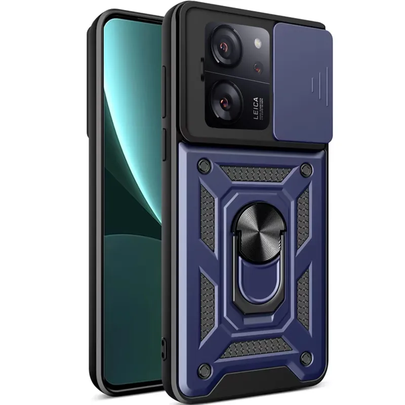 Ударопрочный чехол Ummi Camshield Serge Ring (in box) для Xiaomi 13T Pro – Синий. Фото 1 из 5