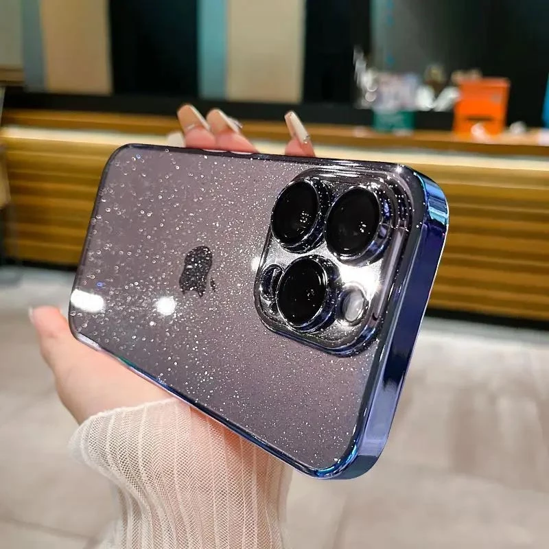 TPU+PC чохол з блискітками на Apple iPhone 14 (6.1") – Dark Blue. Фото 5 з 9