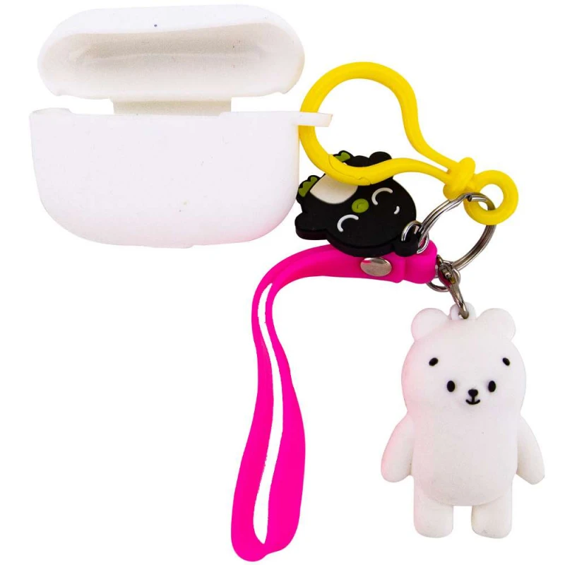 

Силіконовий футляр Cute Charm для навушників AirPods Pro (Ведмідь / Білий)