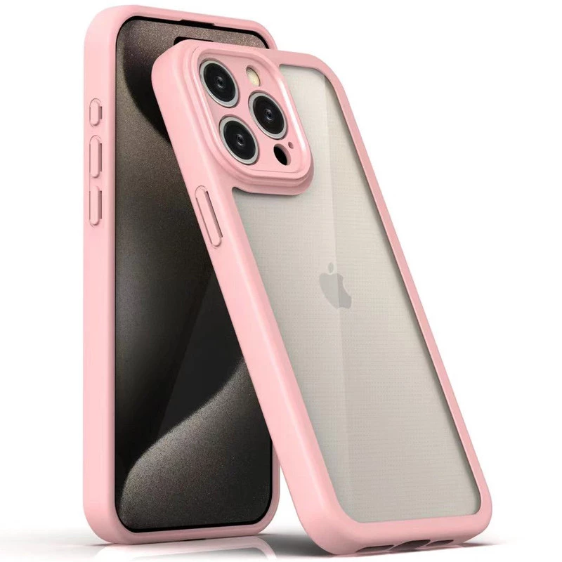 Прозорий силіконовий чохол з кольоровою на окантовкою на Apple iPhone 16 Pro Max – Pink. Фото 1 з 5